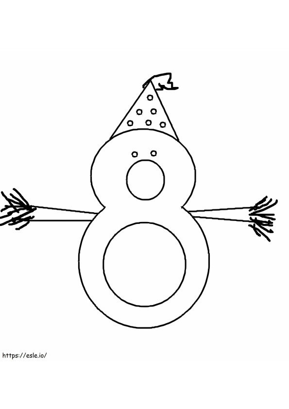 Number 8 For Kid coloring page