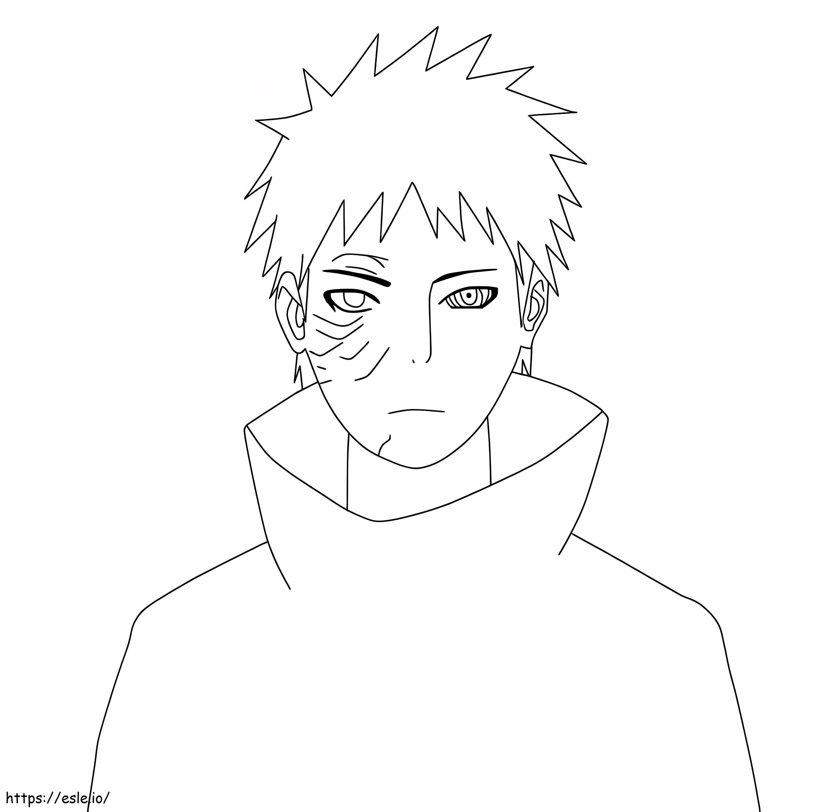 Wajah Obito Gambar Mewarnai Gratis Untuk Dicetak