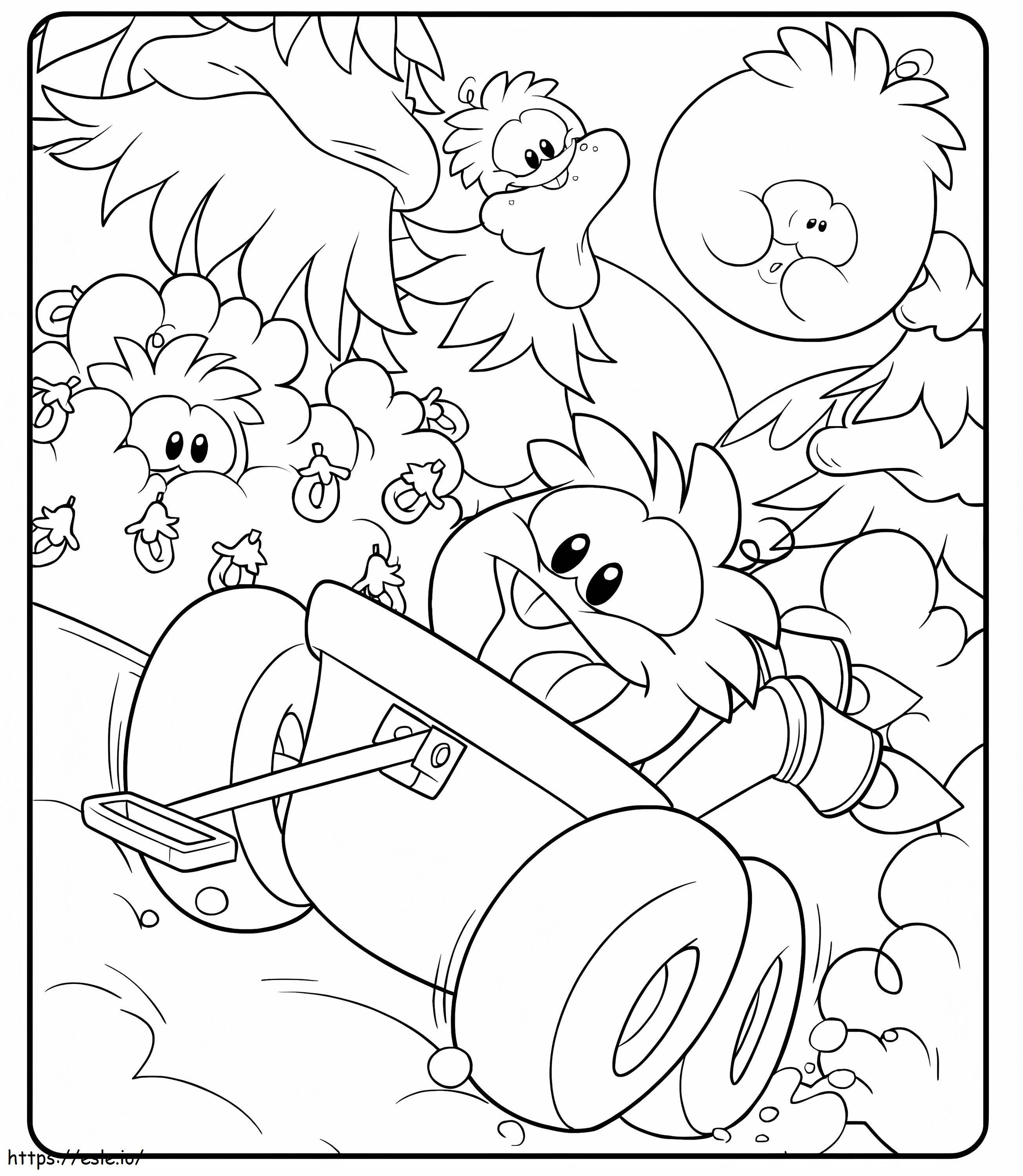 Funny Club Penguin coloring page