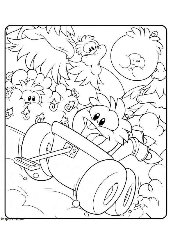 Funny Club Penguin coloring page