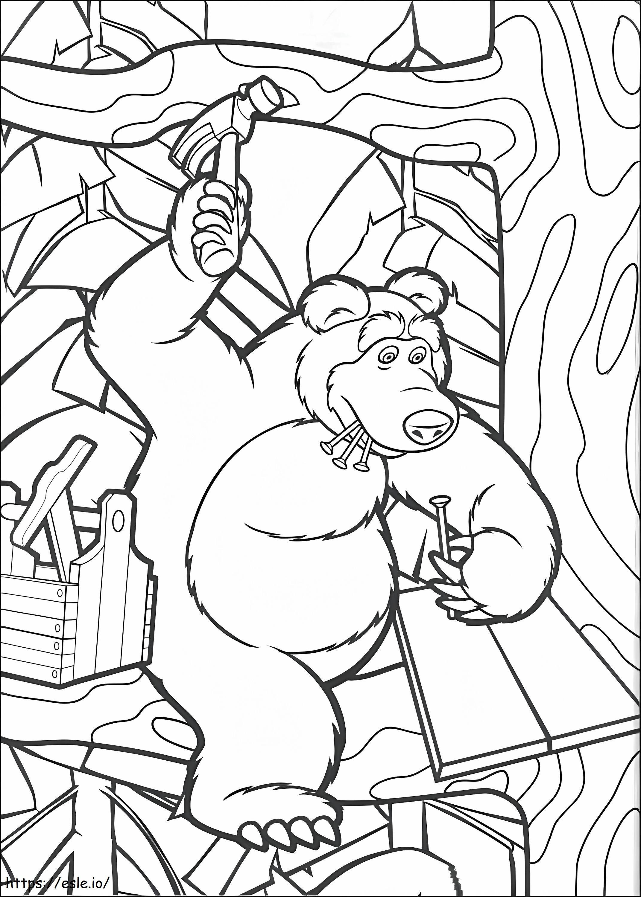 The Bear Is Working coloring page