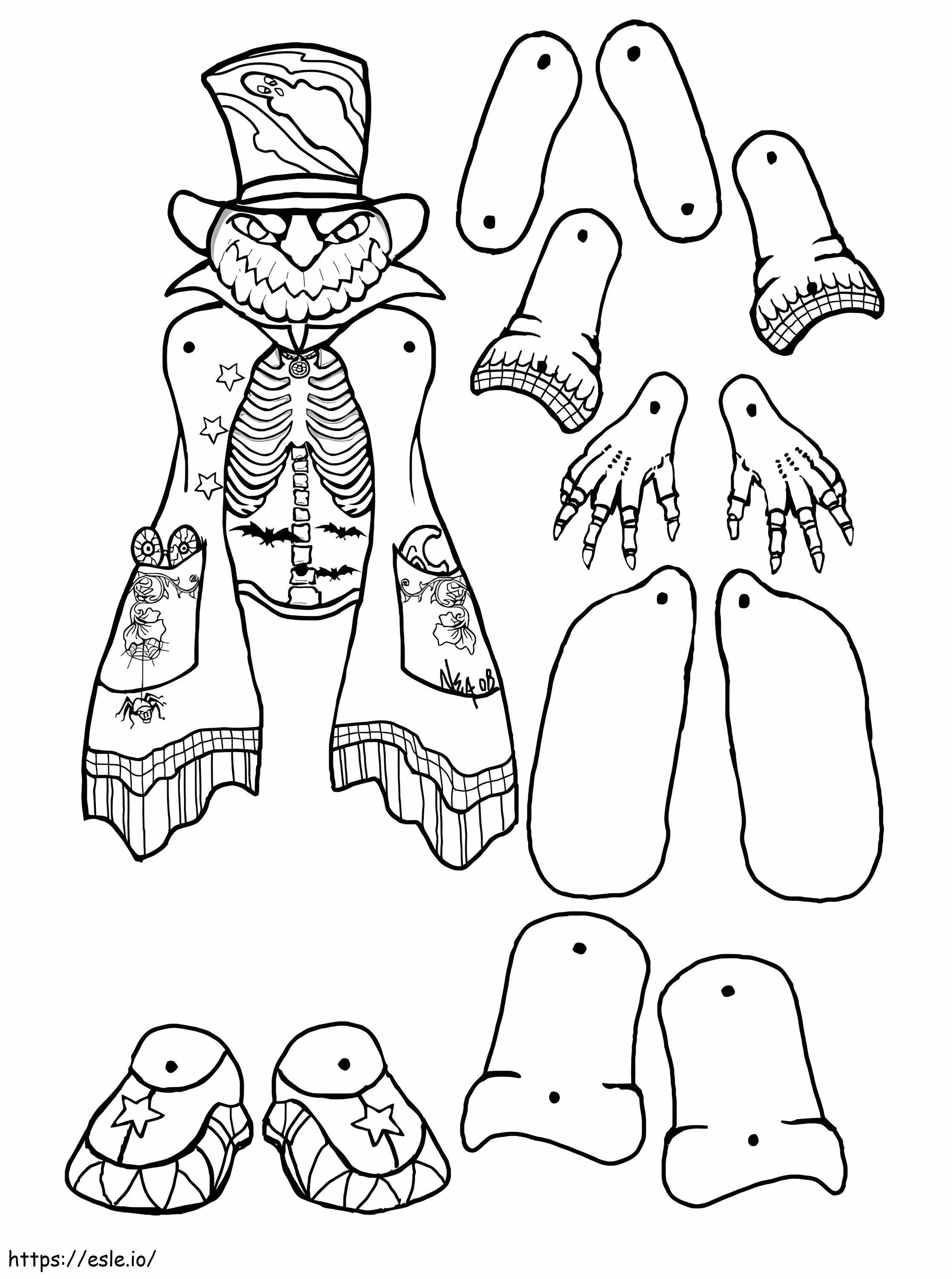 Pumpkin Head Puppet coloring page