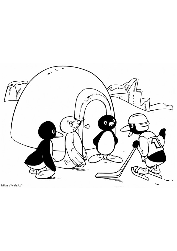 Coloriage Équipe Pingu à imprimer dessin