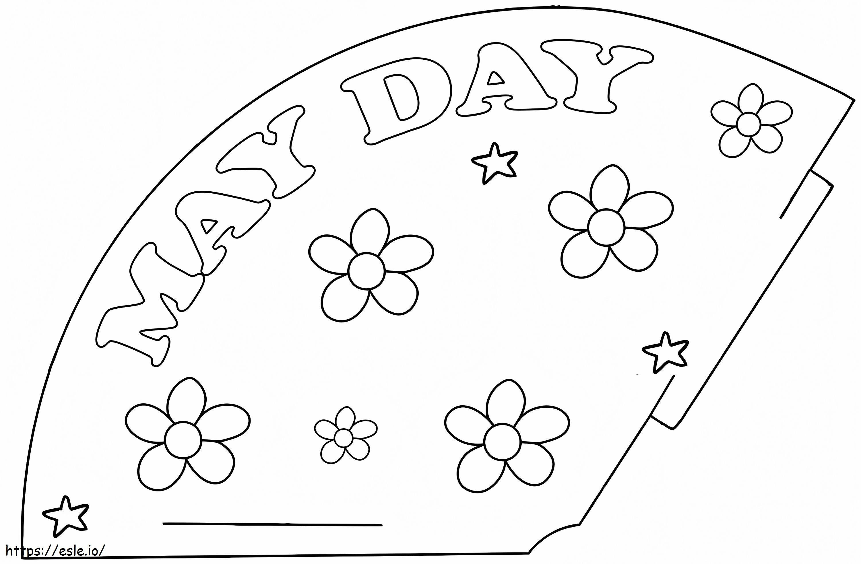 May Day Treat-kegel kleurplaat kleurplaat