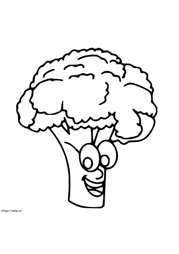 Happy Broccoli coloring page