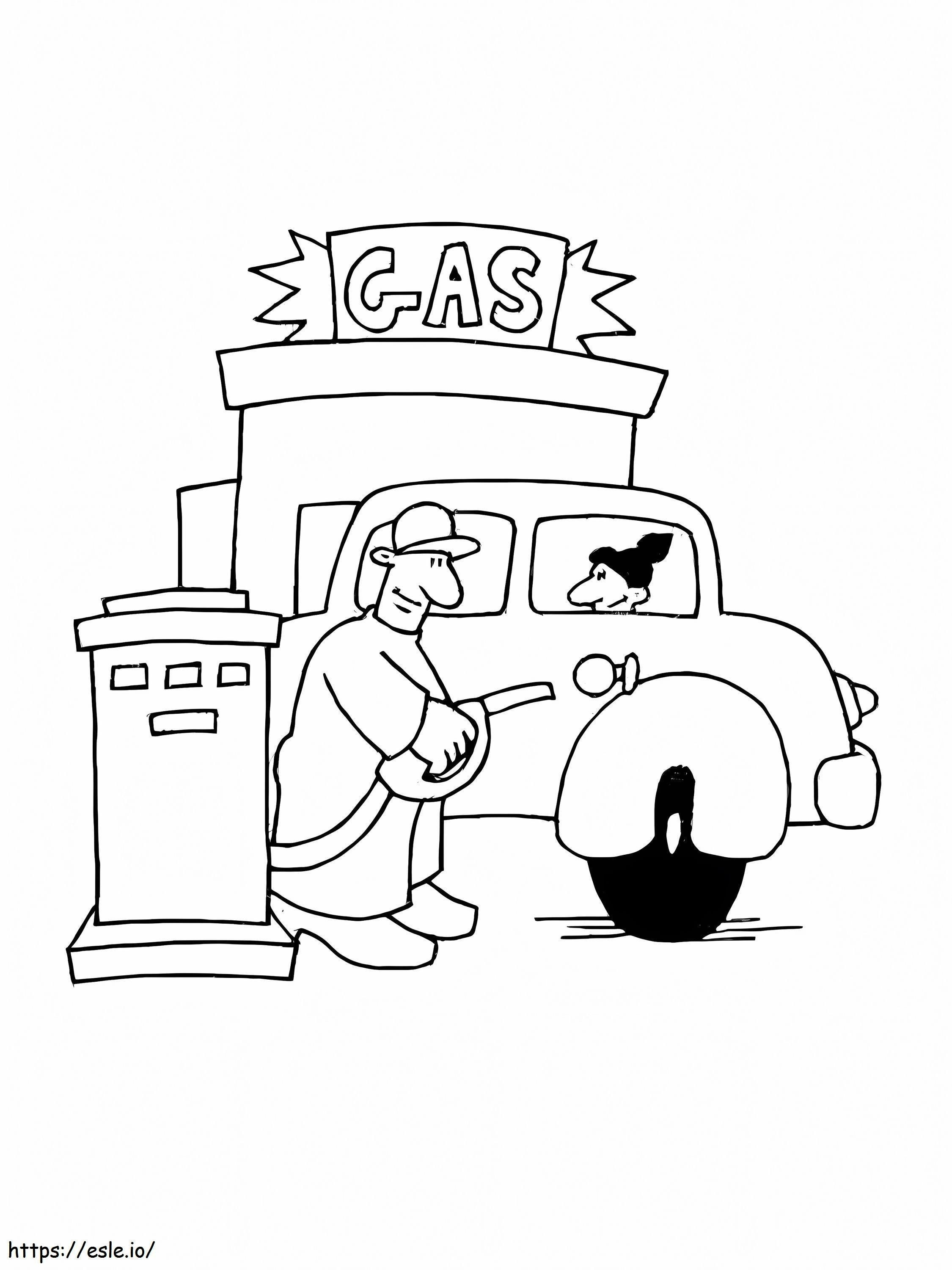 Posto de gasolina 3 para colorir
