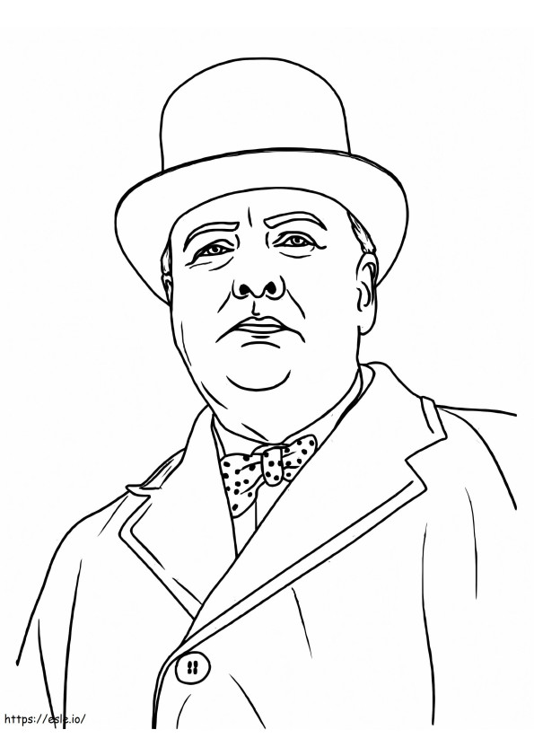 Coloriage Winston Churchill gratuit à imprimer dessin