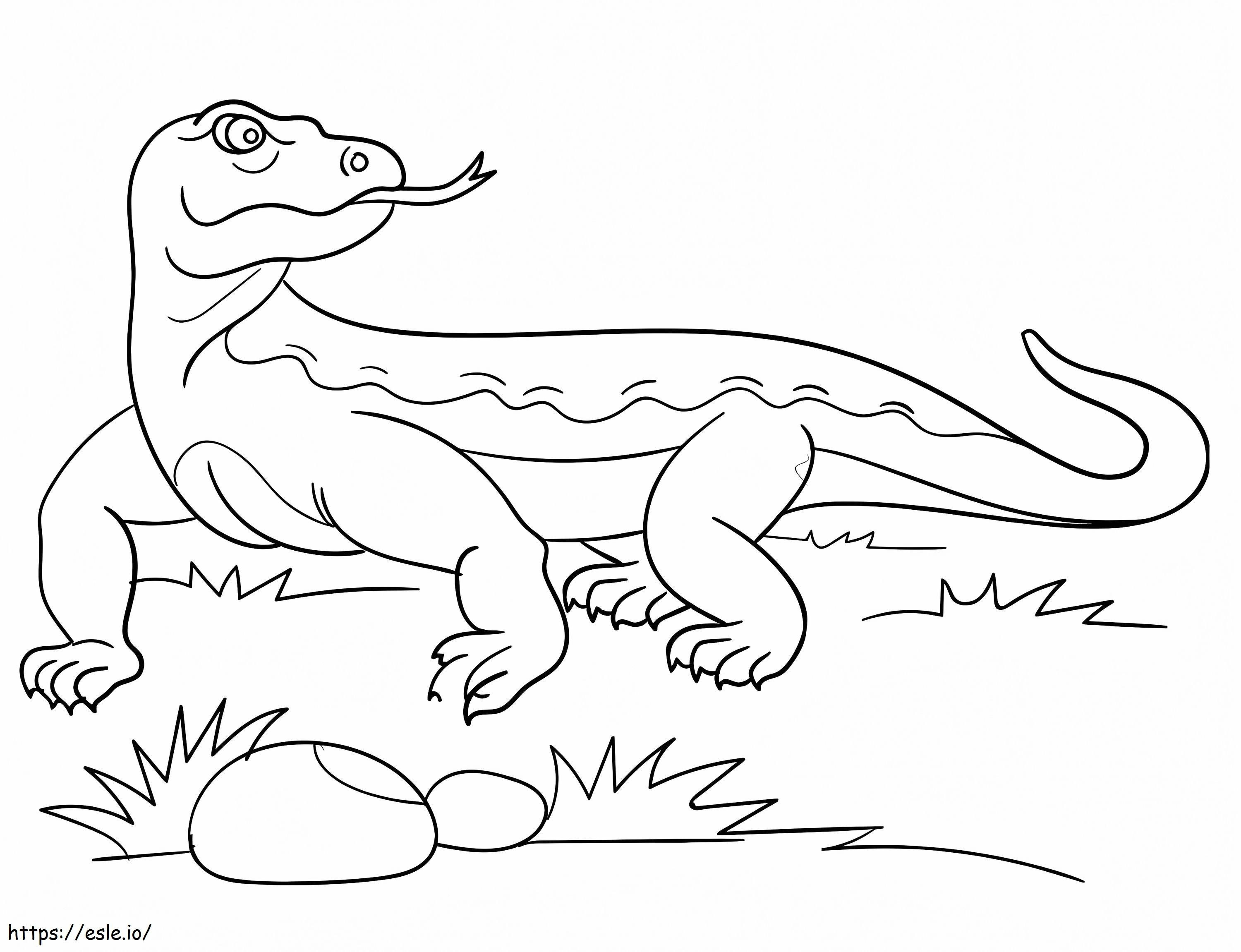 Coloriage Dragon de Komodo sauvage à imprimer dessin