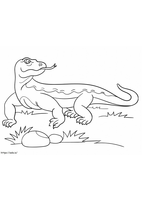 Coloriage Dragon de Komodo sauvage à imprimer dessin
