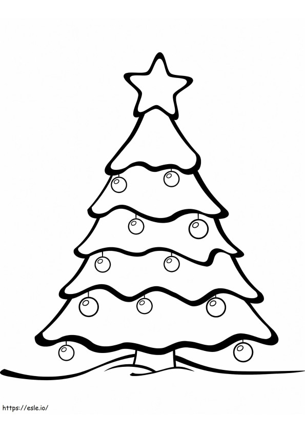 飾り付きのクリスマスツリー 1 ぬりえ - 塗り絵