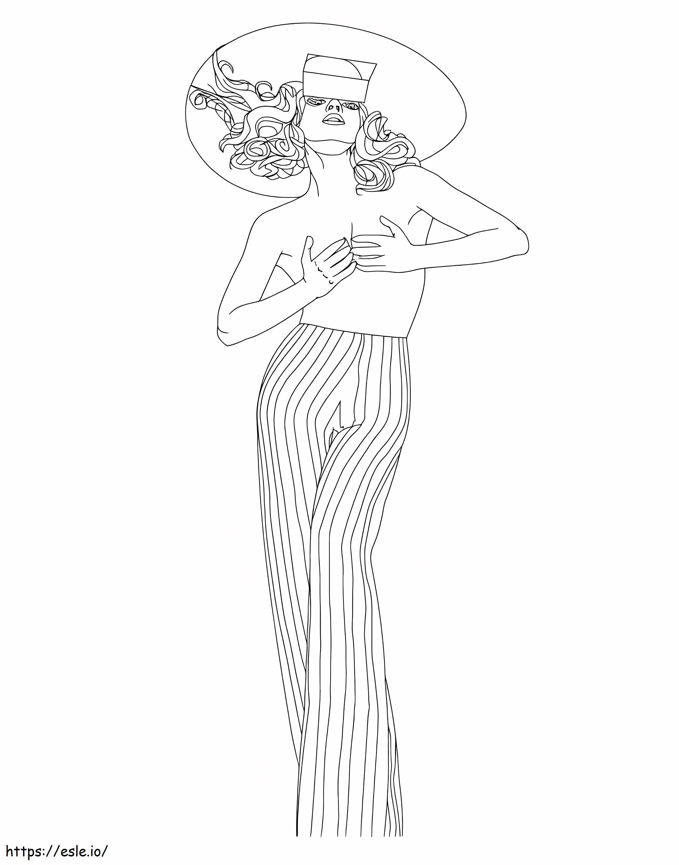 Famous Singer Lady Gaga coloring page