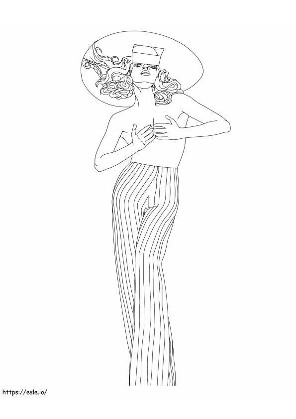Famous Singer Lady Gaga coloring page