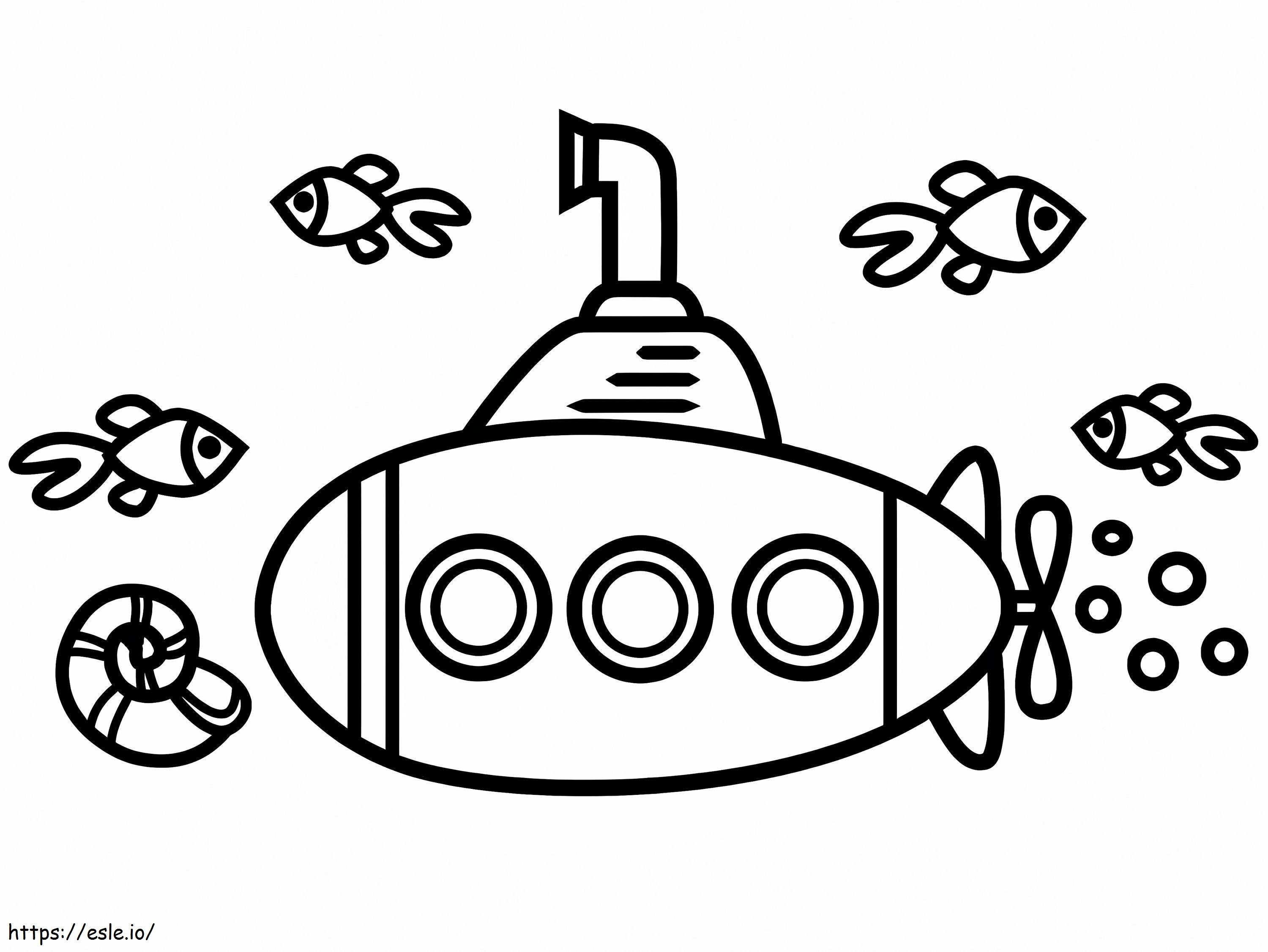 Submarine 17 coloring page