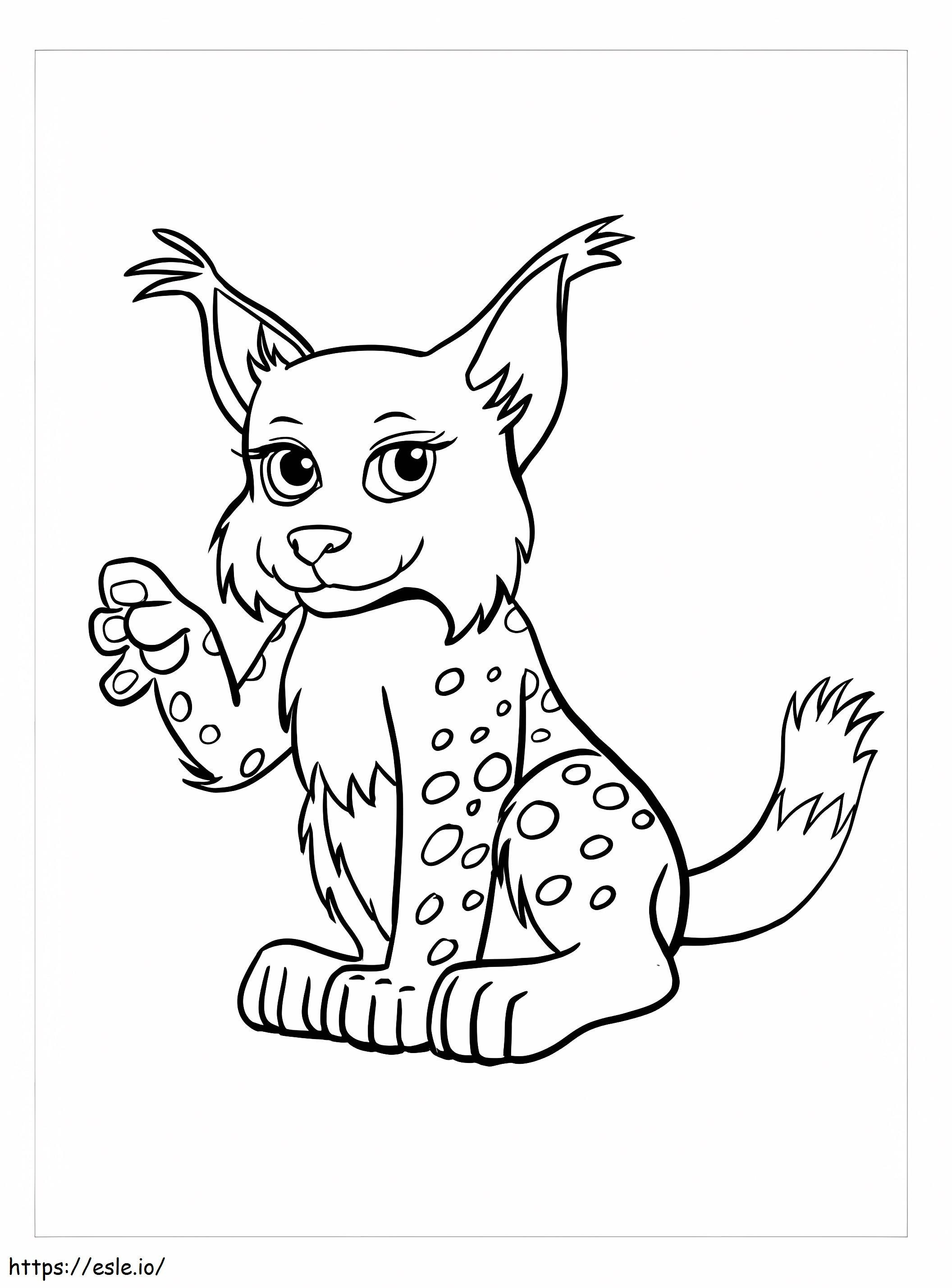 Coloriage Lynx souriant à imprimer dessin