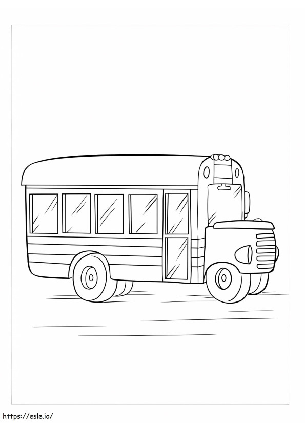 Ônibus escolar fofo para colorir