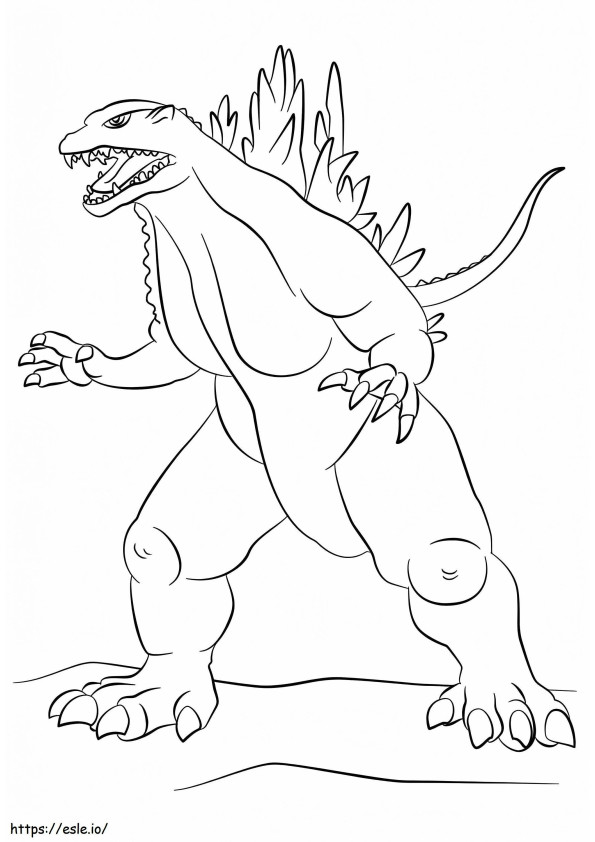 Coloriage Bon Godzilla à imprimer dessin