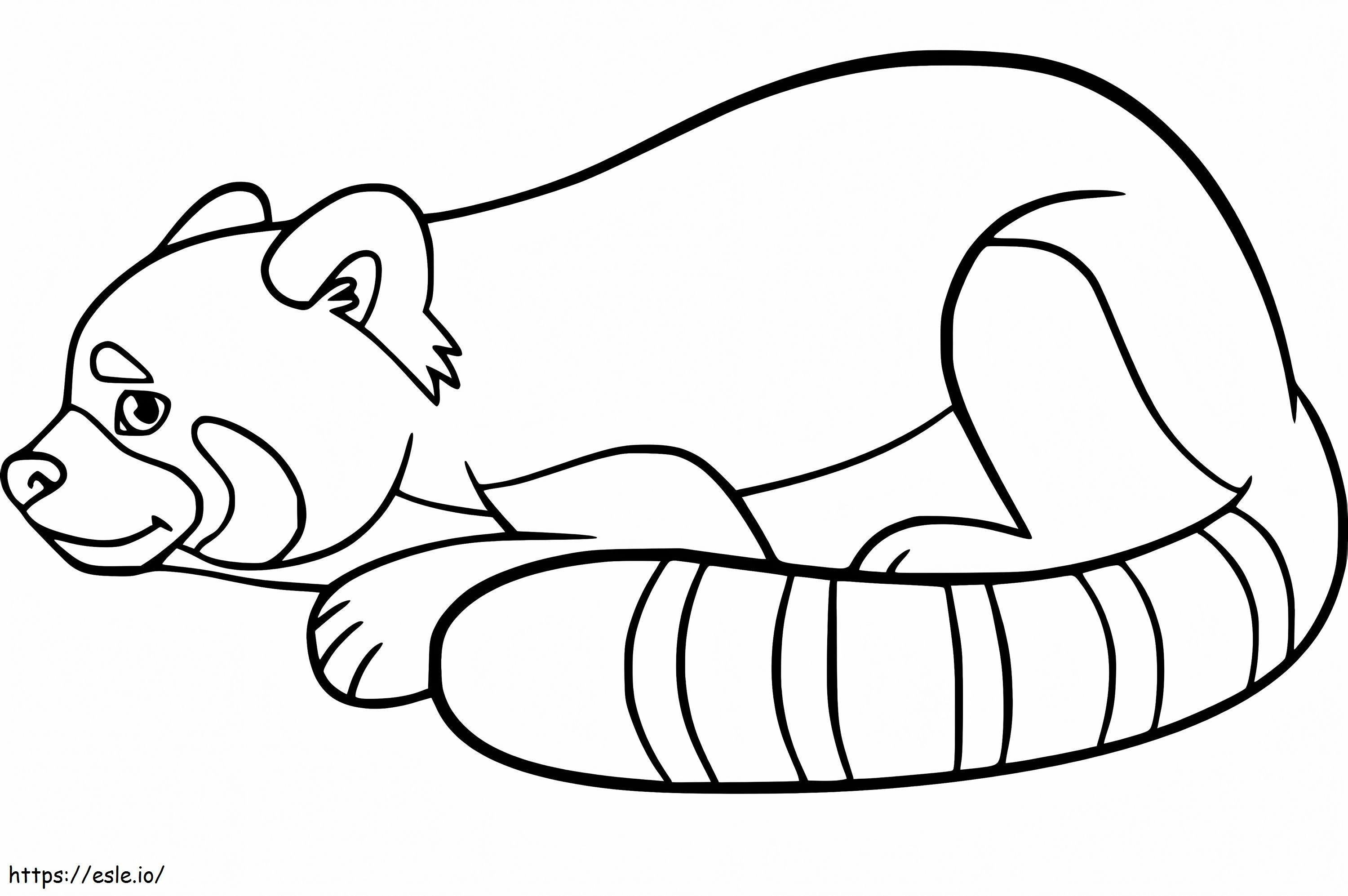 Red Panda On Ground coloring page