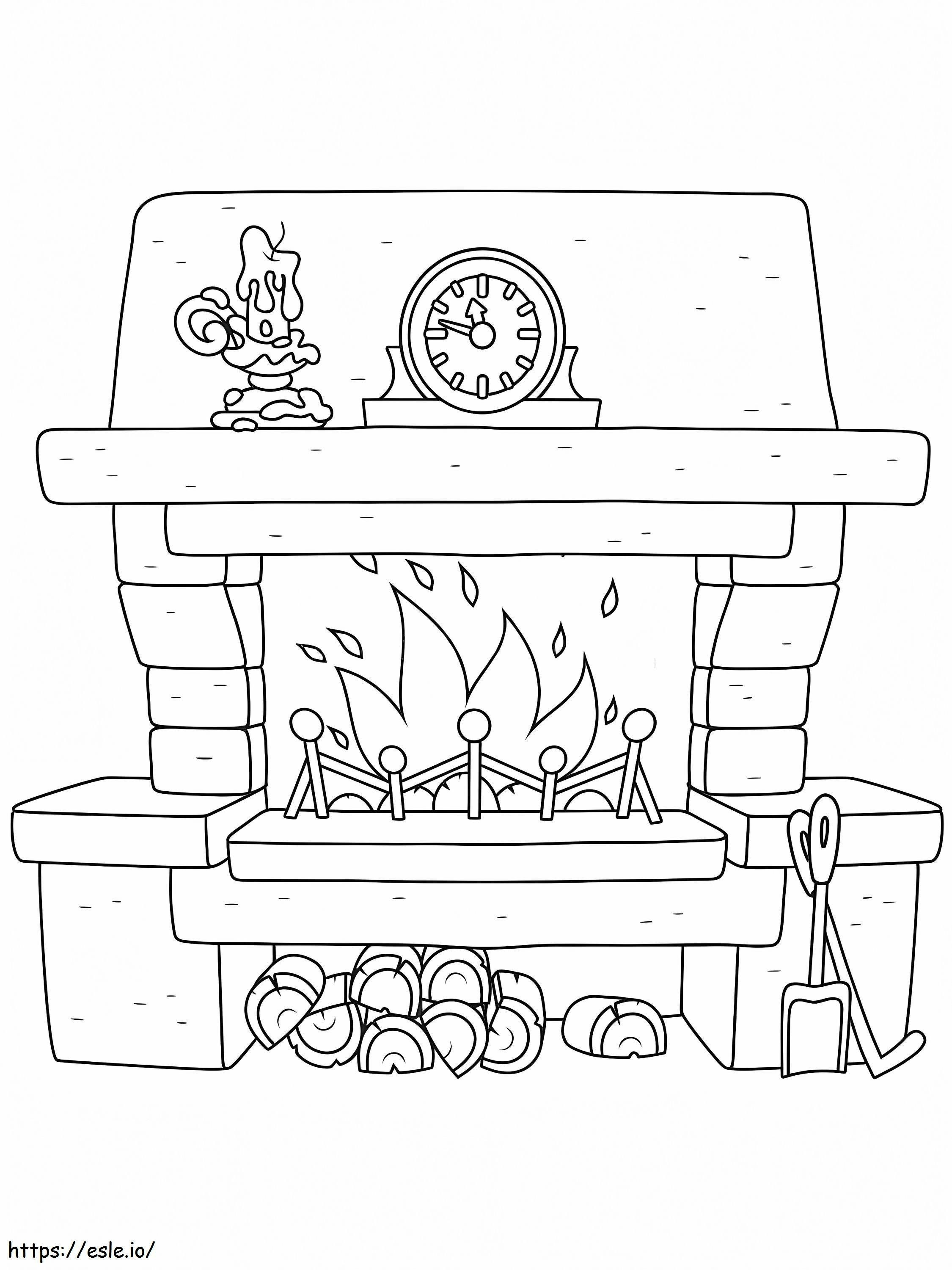 Fireplace 1 coloring page