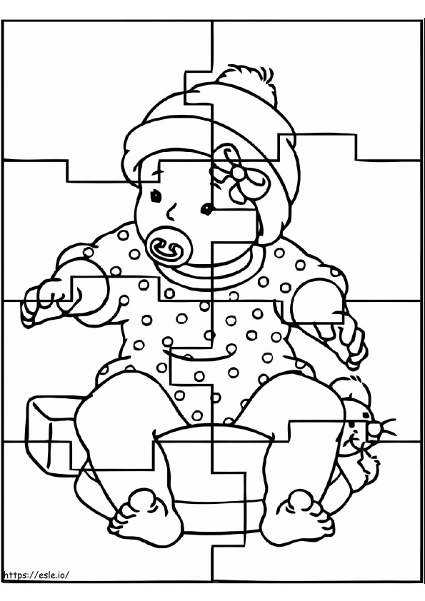 Coloriage Puzzle bébé à imprimer dessin