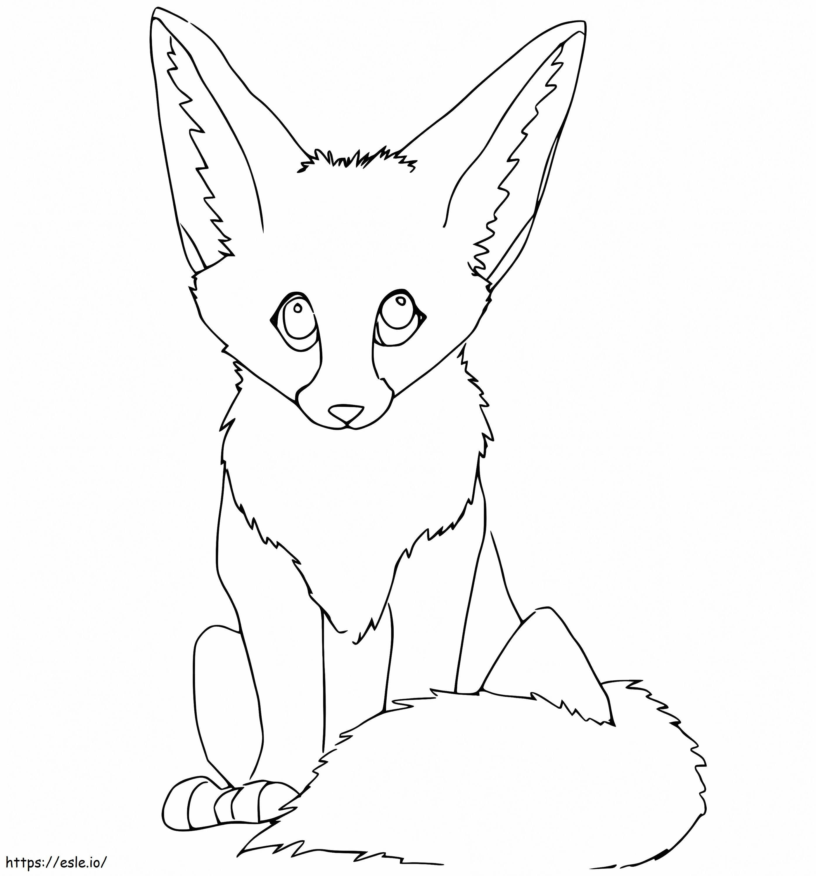 Fennec Fox Looks Cute coloring page