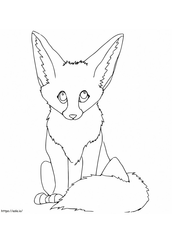 Fennec Fox parece fofo para colorir