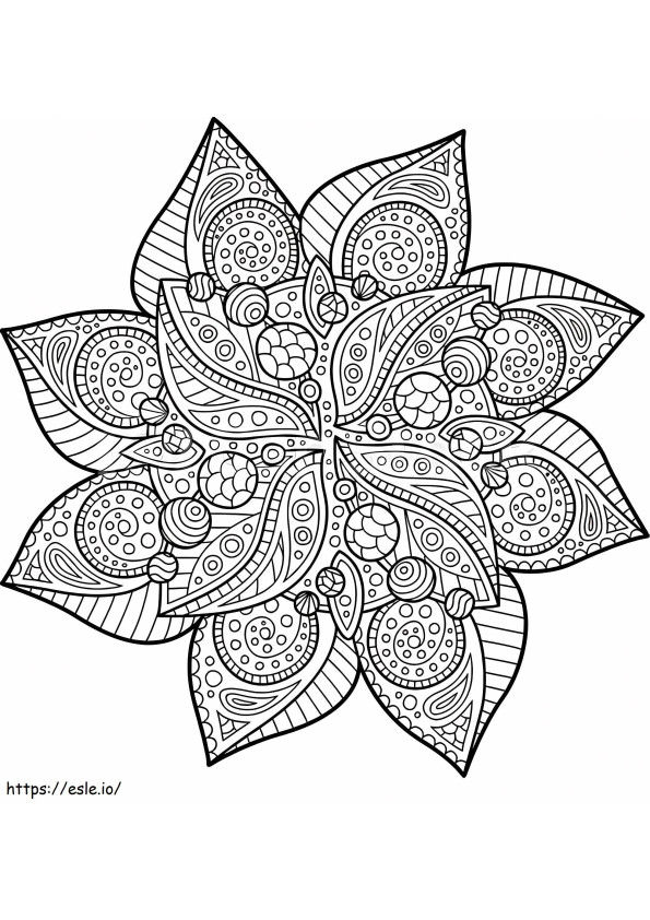 Mandala de flor de pascua para colorear
