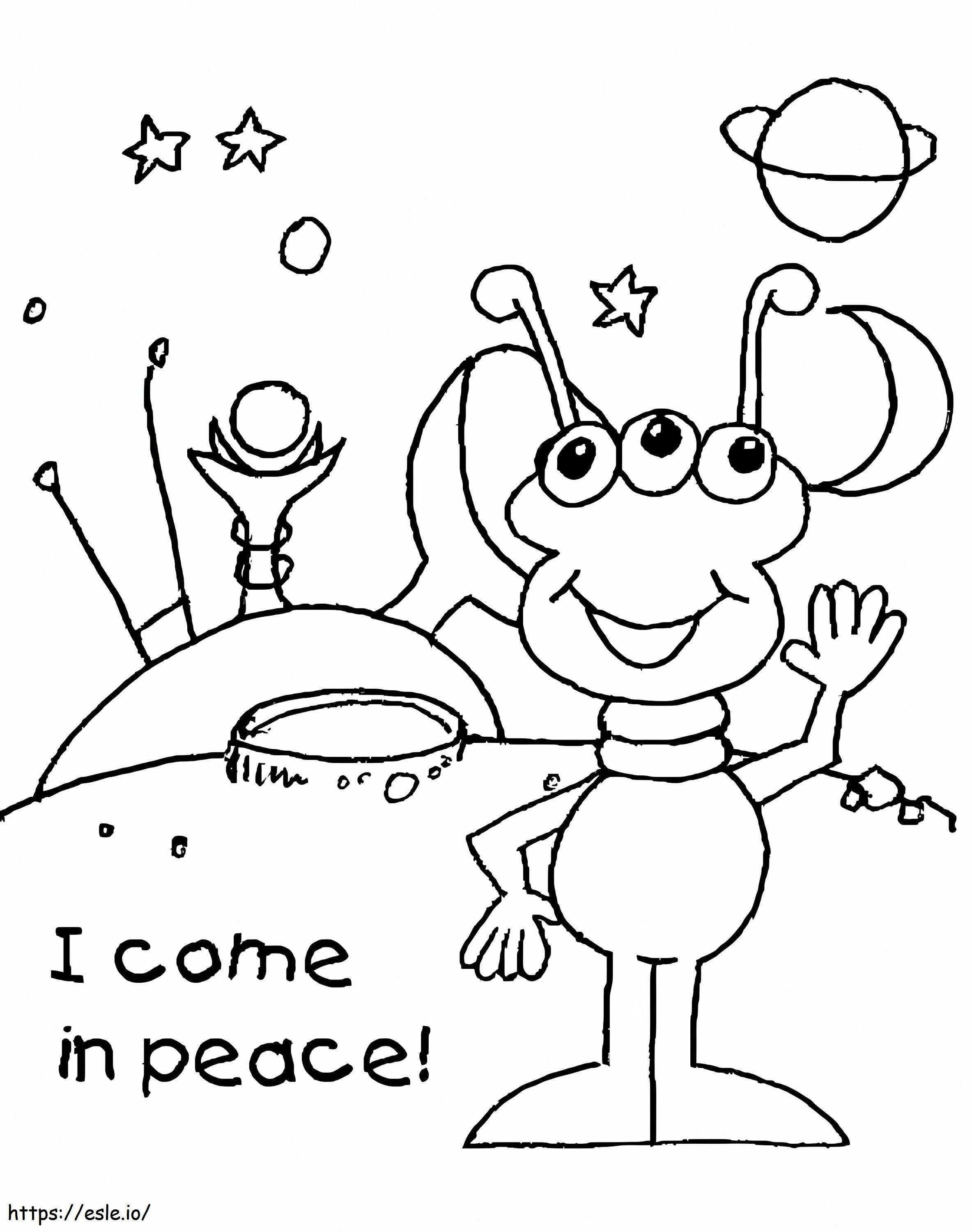 Space Alien coloring page