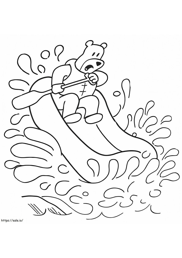 A Bear On Raft coloring page