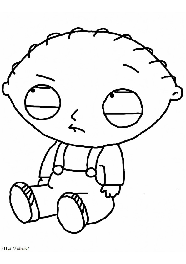 Stewie Griffin Sentado de colorat
