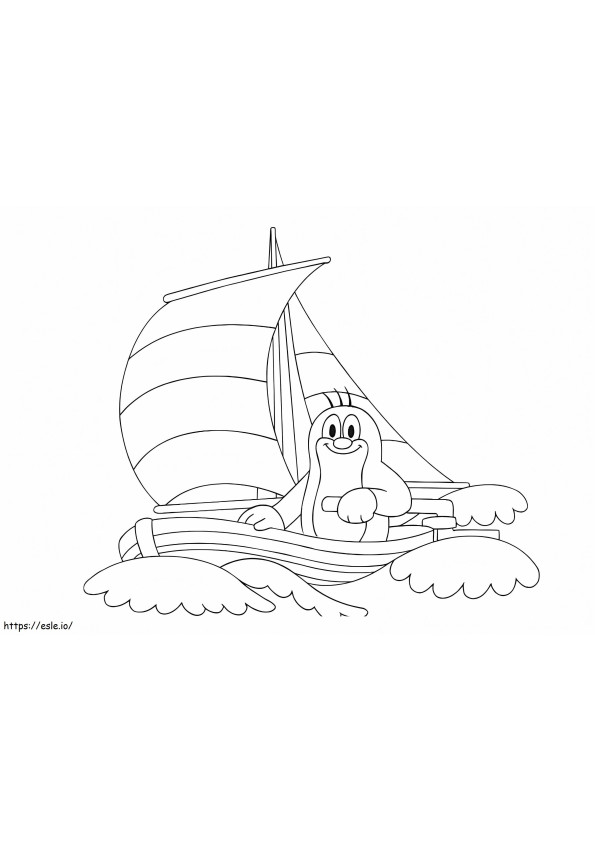 Mole On Boat coloring page