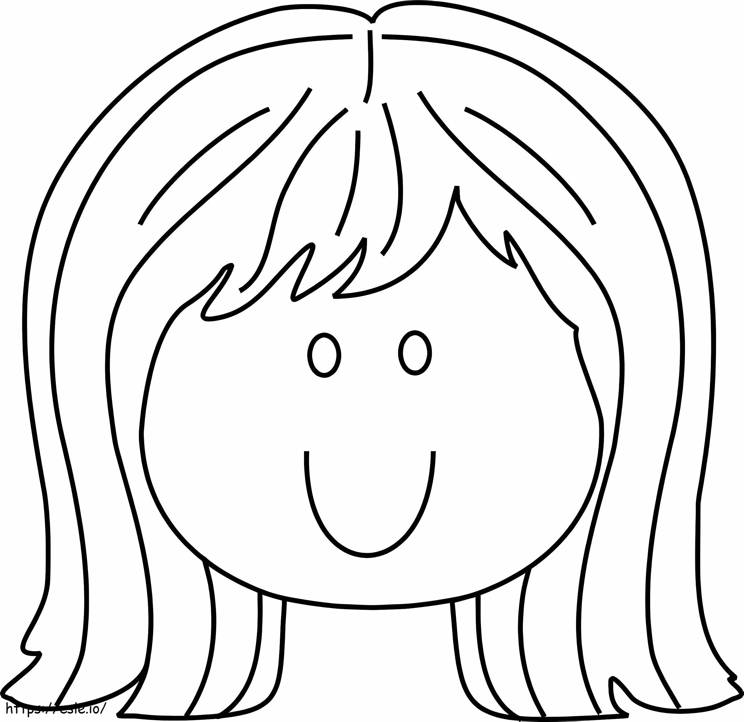 Happy Girl Face coloring page