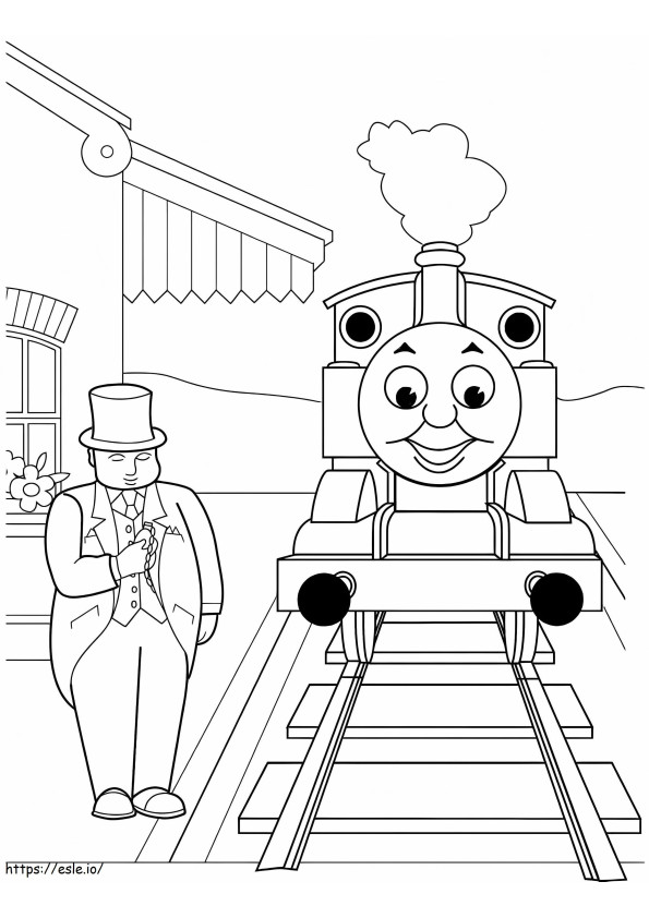 Coloriage Thomas le train et l'homme à imprimer dessin