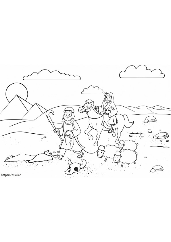 Abraham And Sarah Traveling To Egypt coloring page
