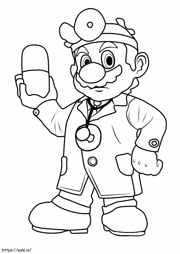Doctor Mario coloring page