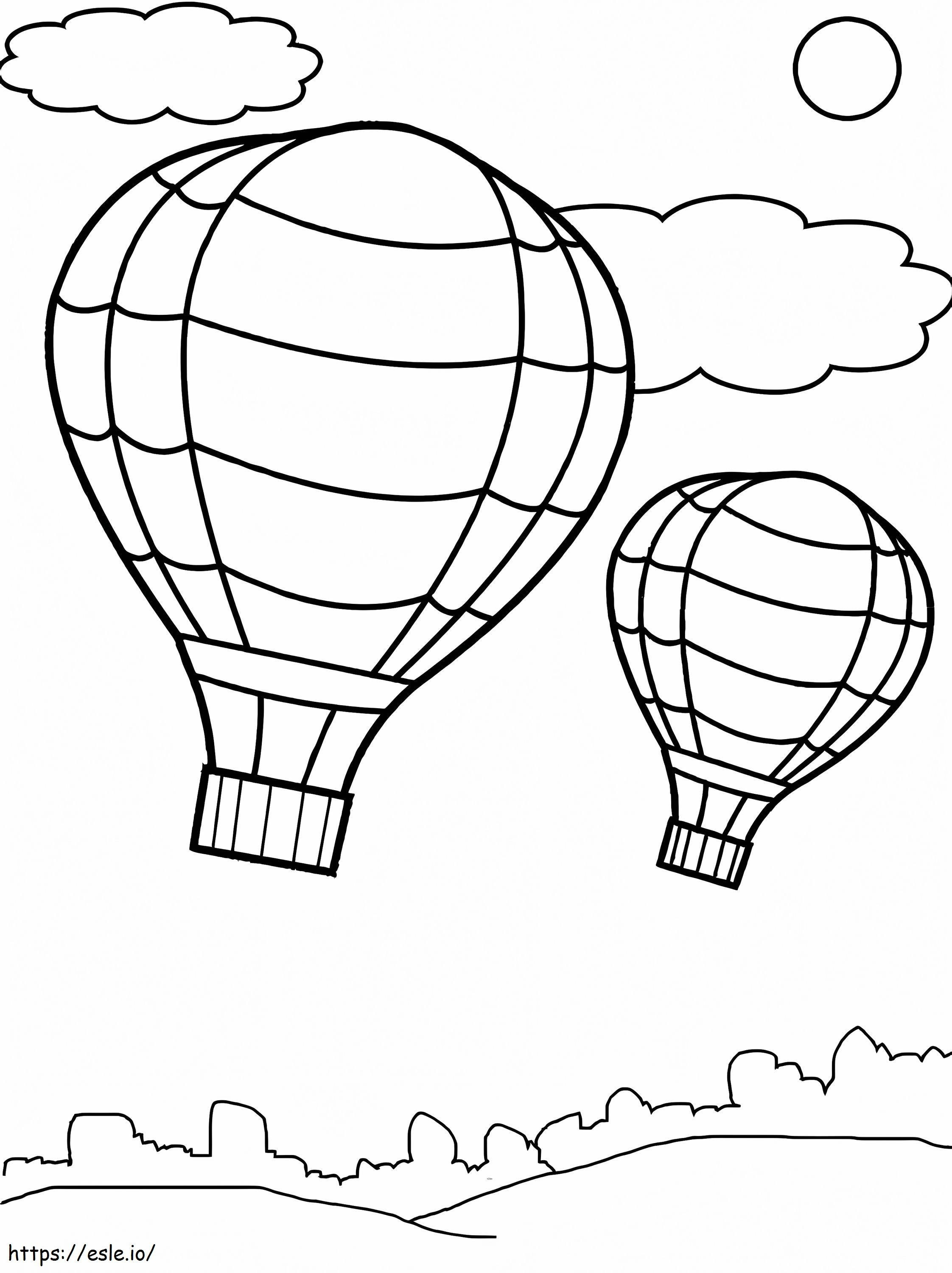 Zwei gute Heißluftballons ausmalbilder