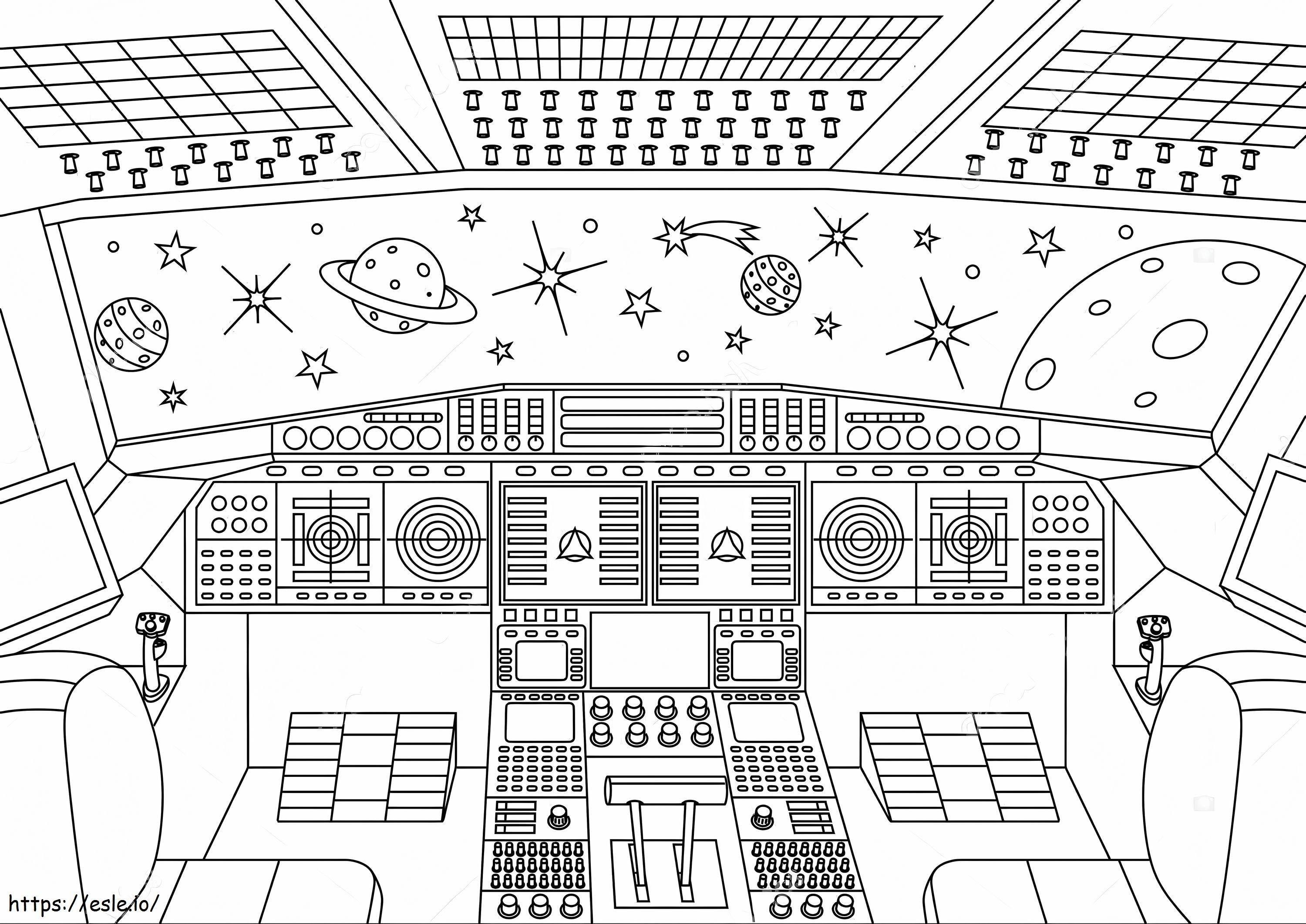 Interior da nave espacial para colorir