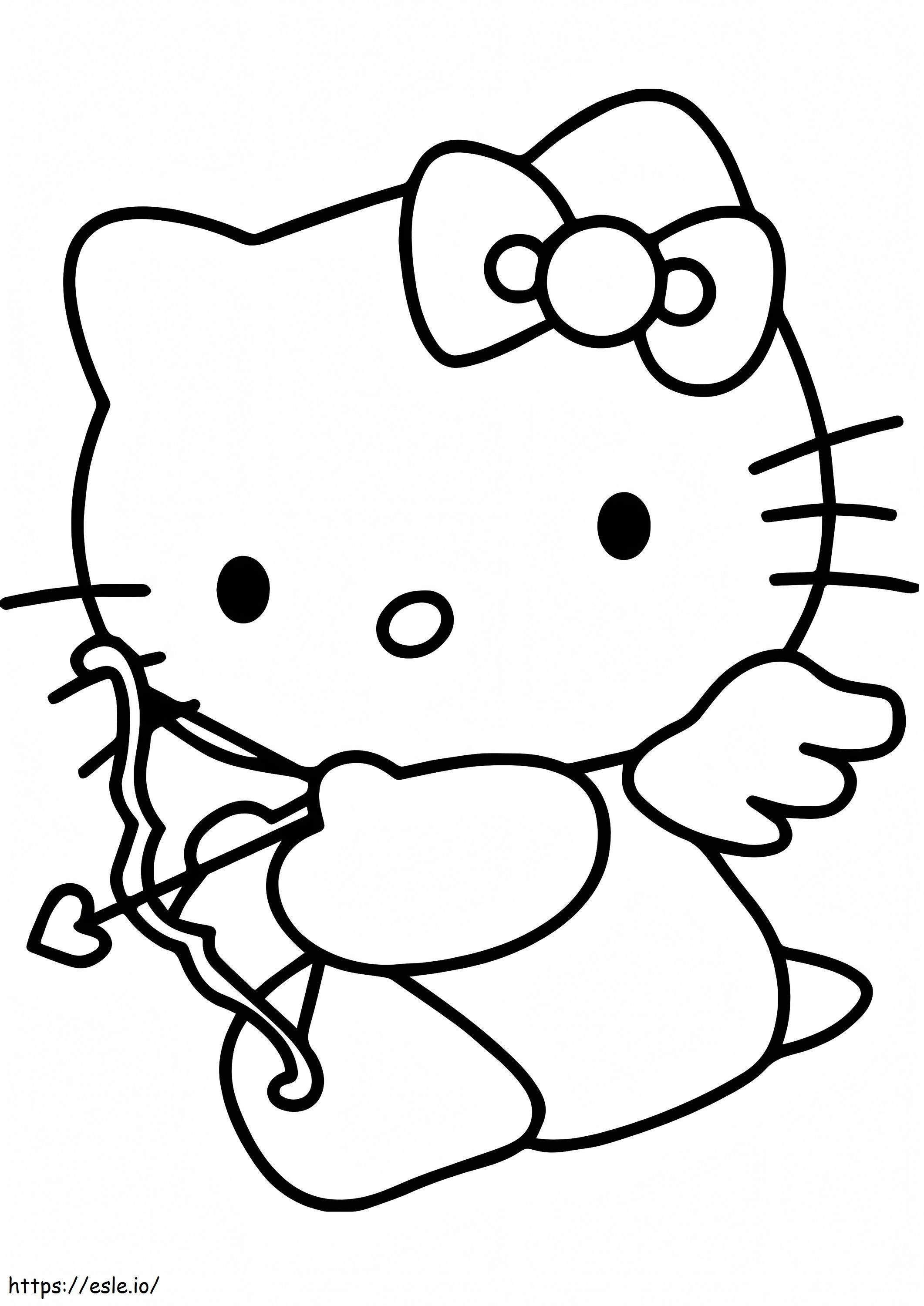 Hallo Kitty Cupido kleurplaat kleurplaat