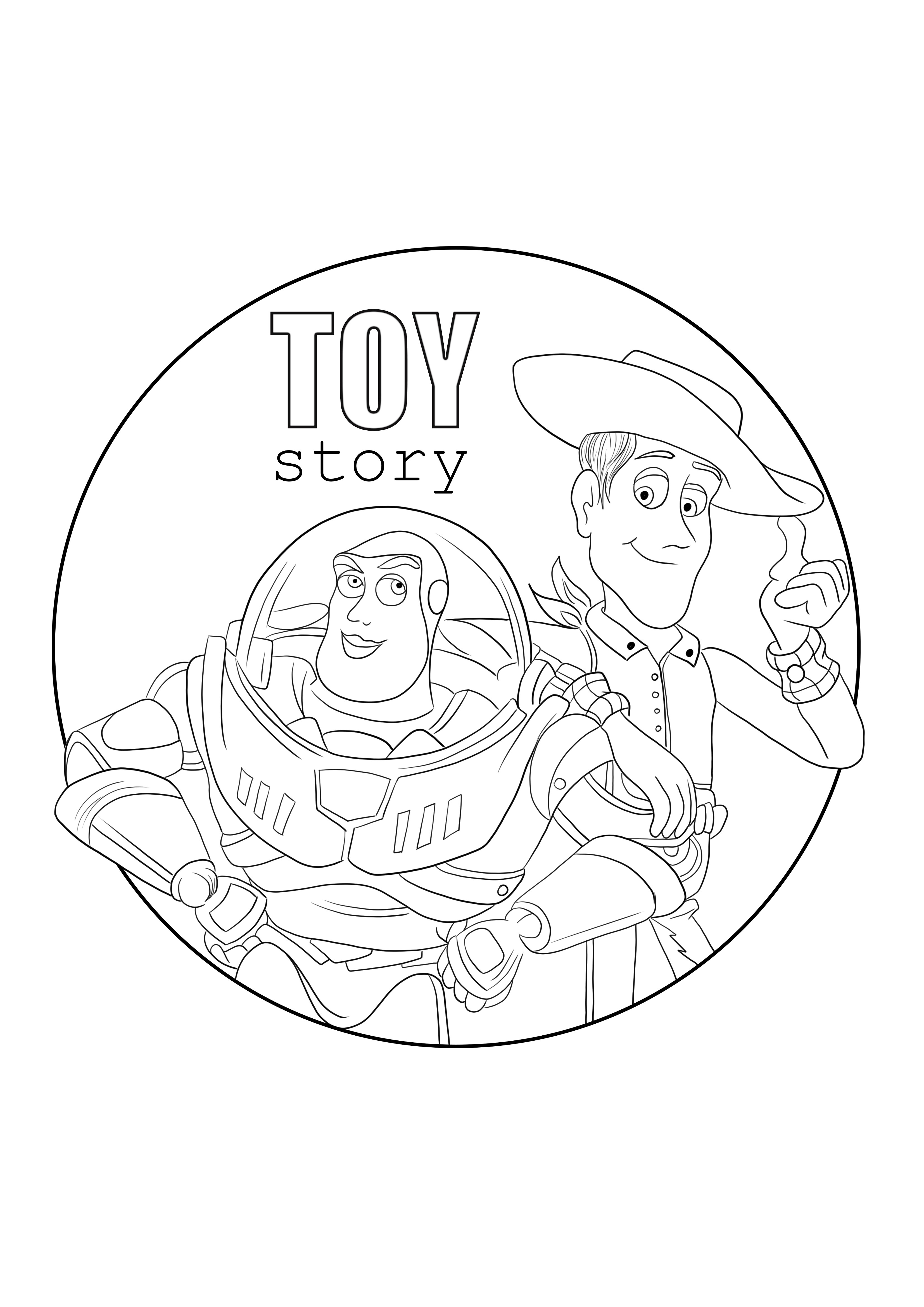 Woody and Buzz väritys ja ilmainen painatus