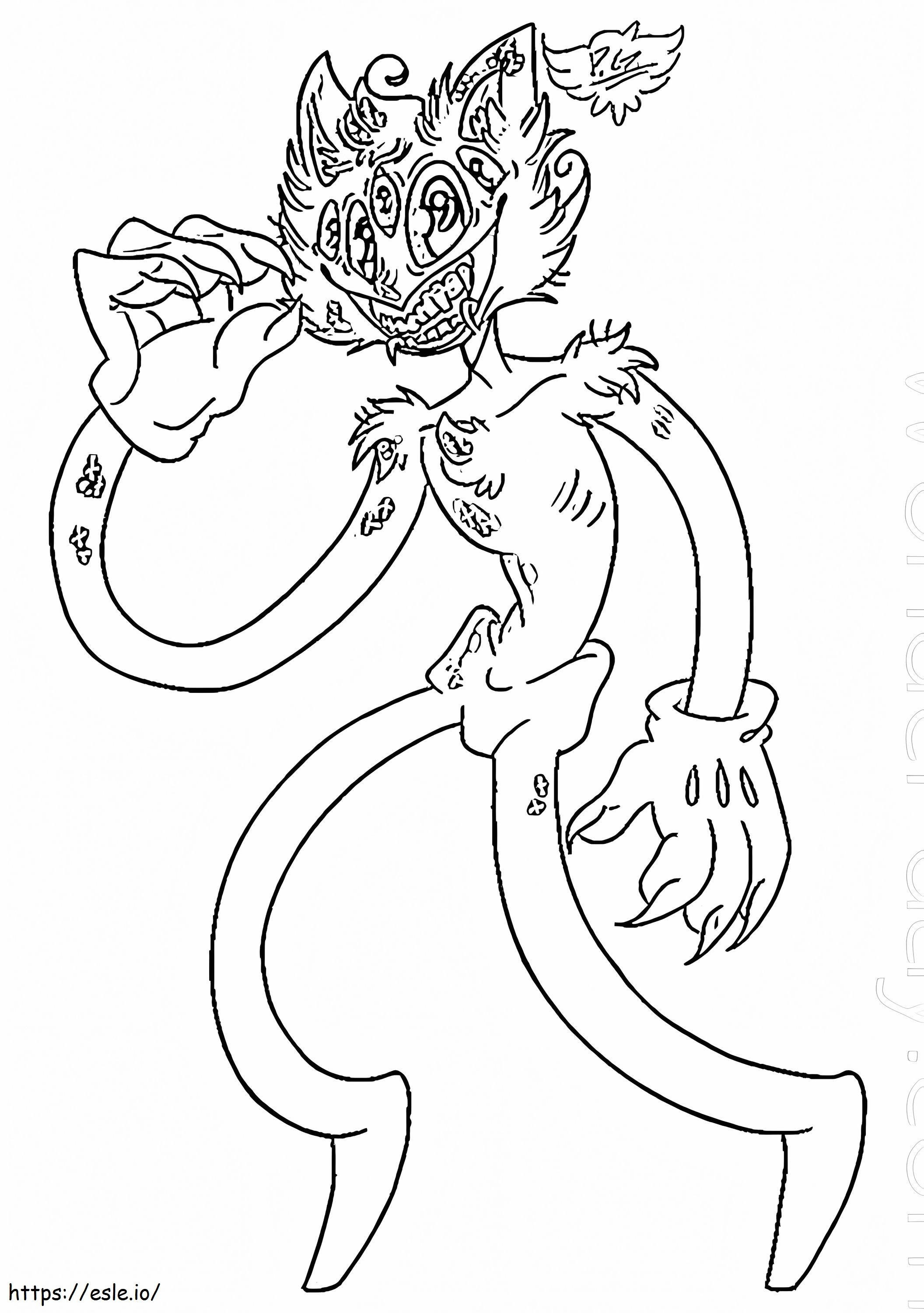 Monster Cartoon Cat coloring page