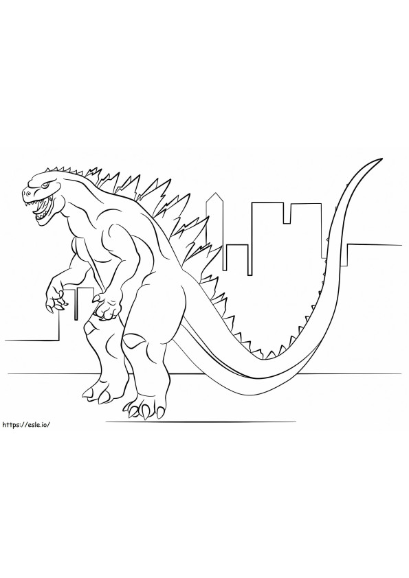 Godzilla Is Angry coloring page
