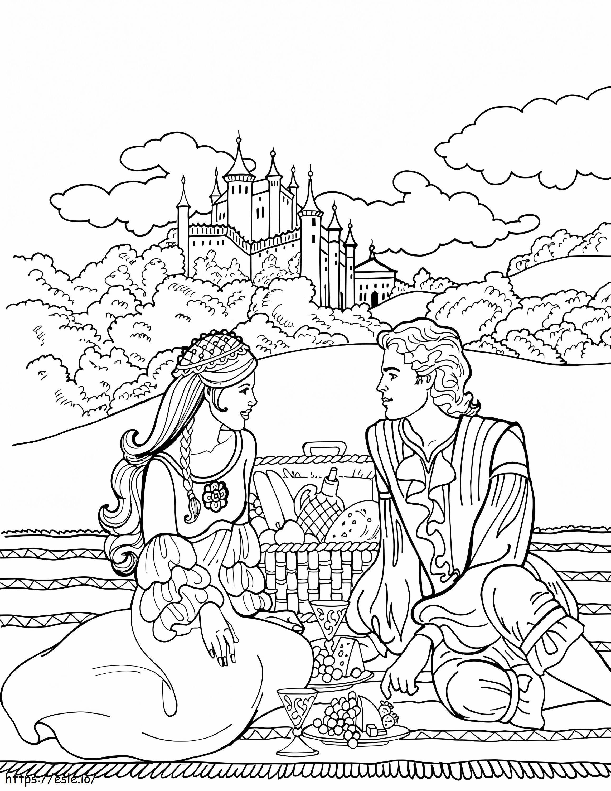 Princess Leonora On Picnic coloring page