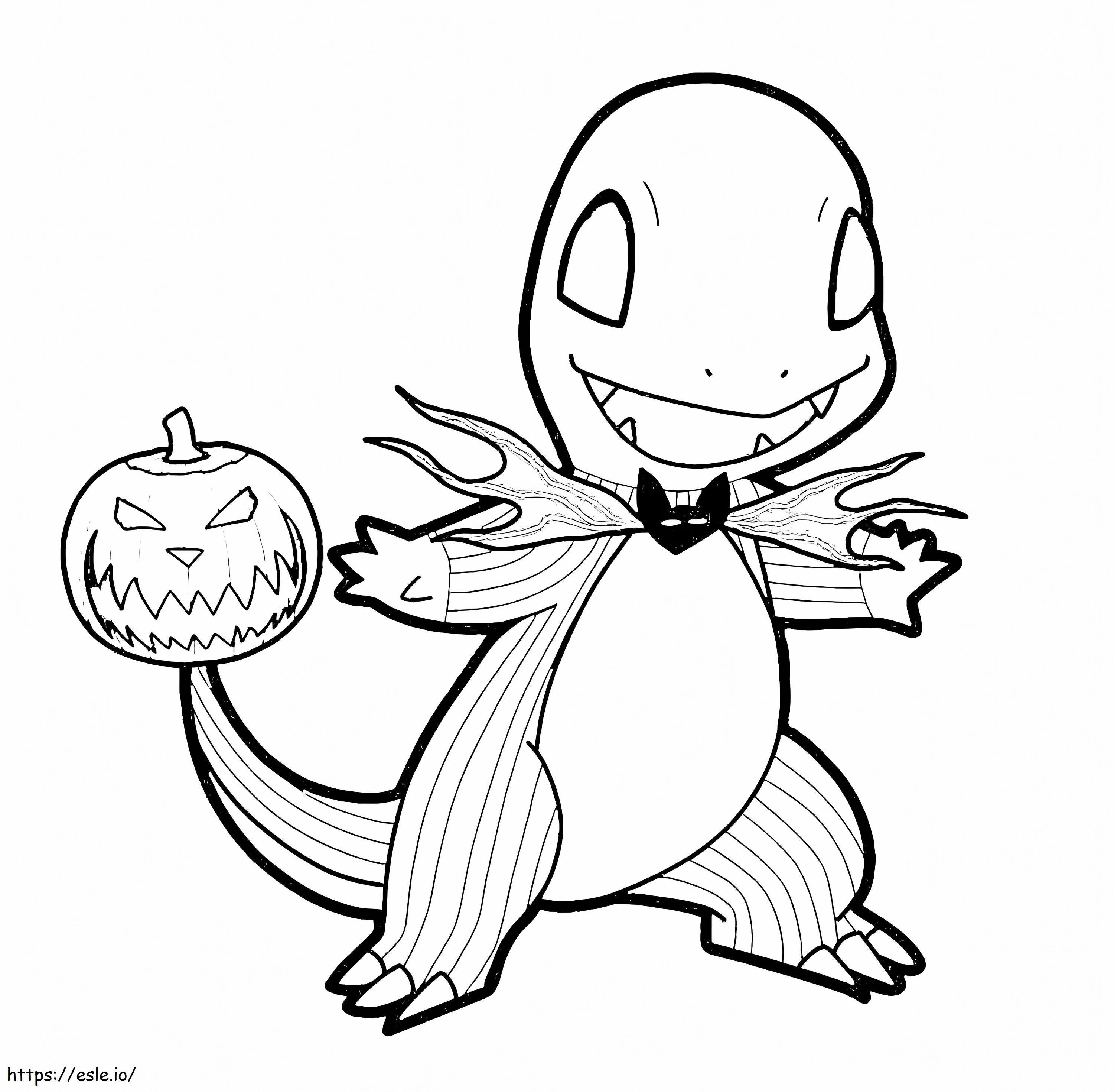 Charmander Pokémon Halloween para colorear