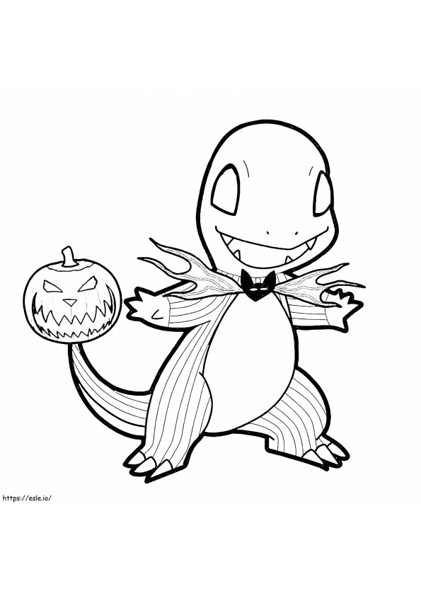 Halloweenowe Pokemony Charmander kolorowanka