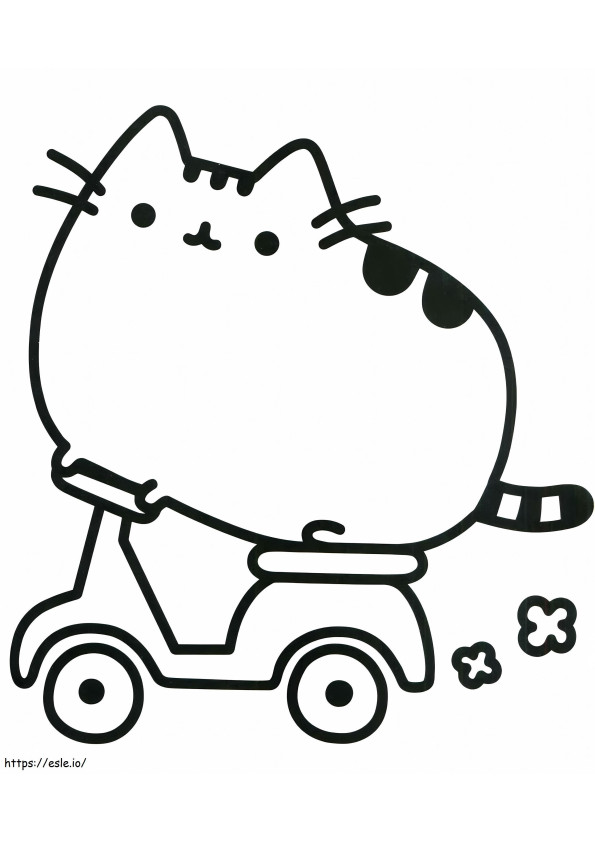 1528171524 Kucing Dorong Di Sepeda Motor Gambar Mewarnai