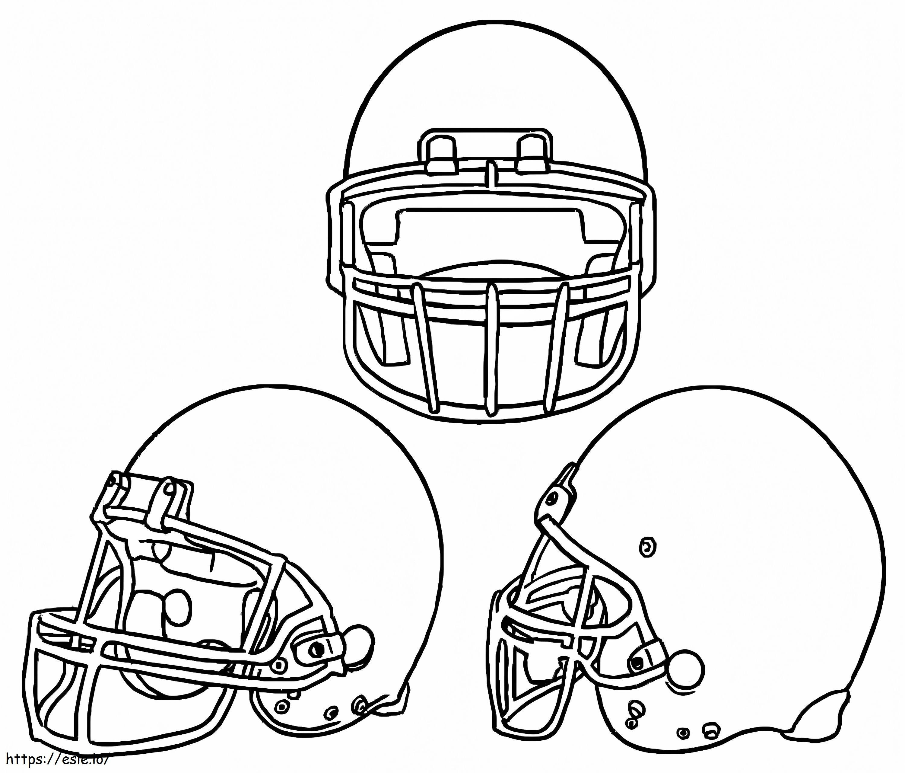 フットボール用ヘルメット 1 ぬりえ - 塗り絵