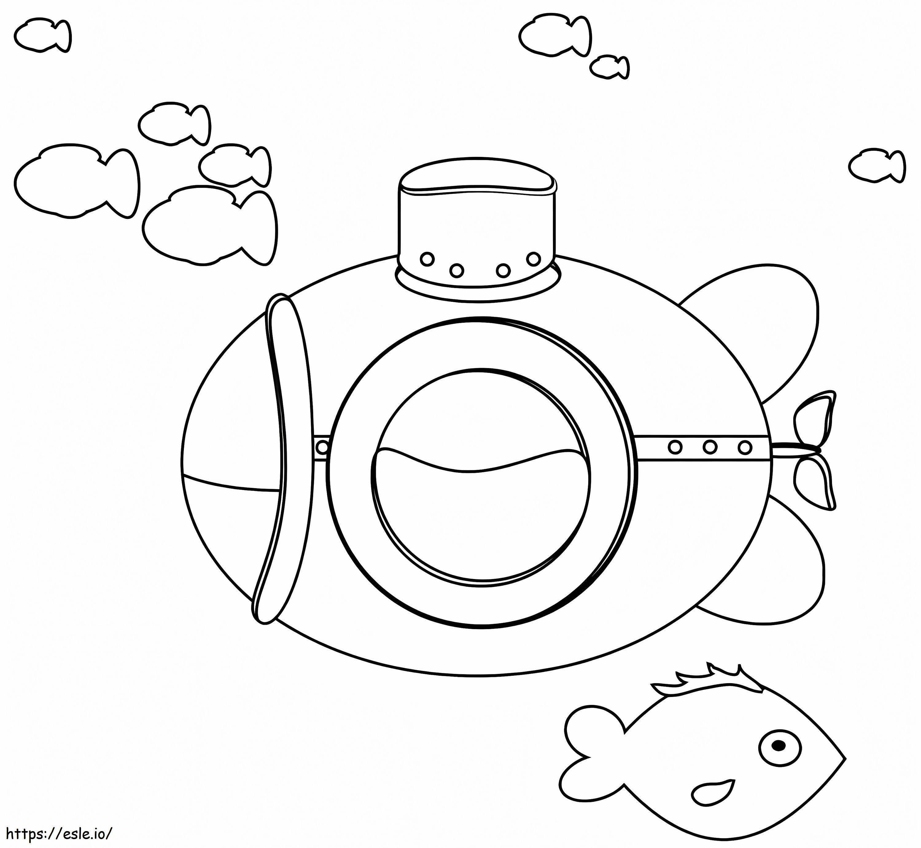 Small Submarine coloring page
