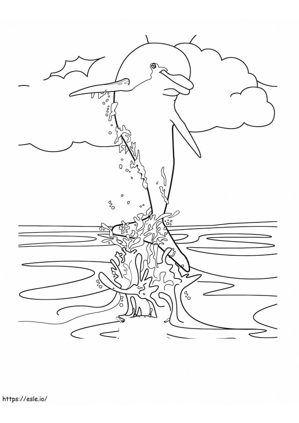 Coloriage Un dauphin sauteur à imprimer dessin