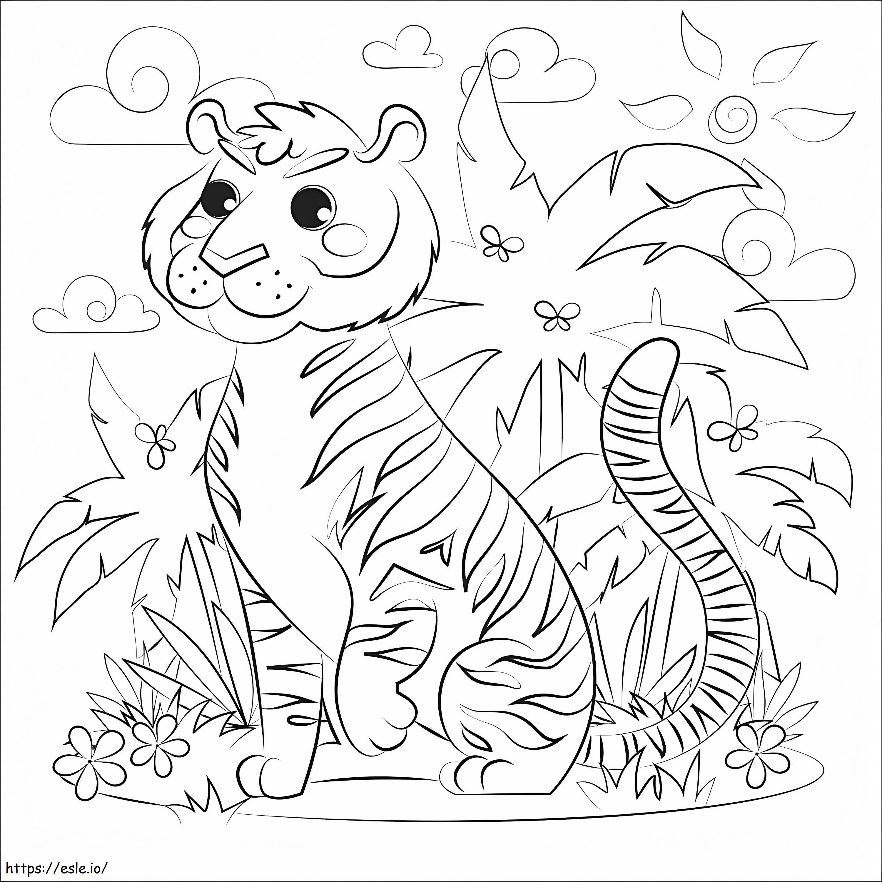 Lieve tijger kleurplaat - Gratis printen voor kinderen kleurplaat