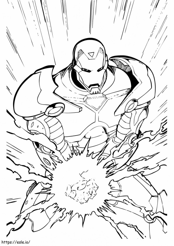 Coloriage Le pouvoir d'Iron Man à imprimer dessin