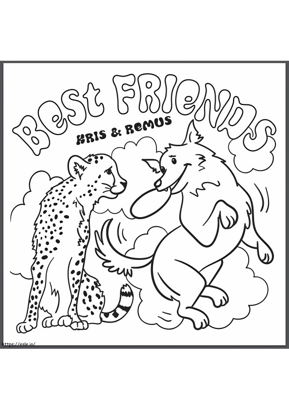 Melhores amigos Kris e Remus para colorir
